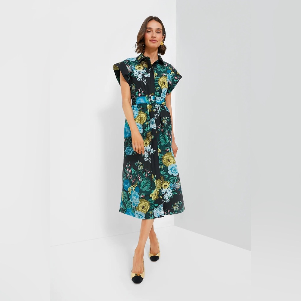 NWT Tuckernuck Black Verdant Floral Chloe Dress XXL